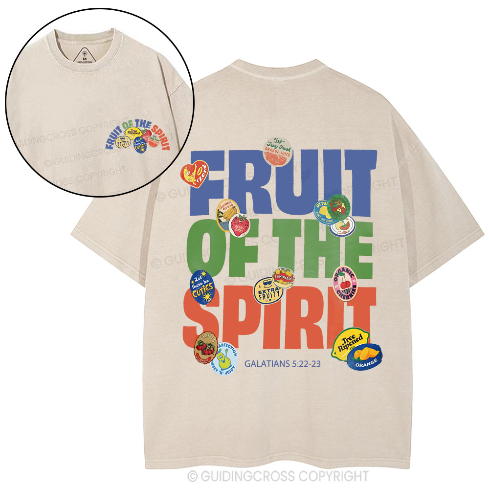 Fruits Of The Spirits Christian Washed T-Shirt