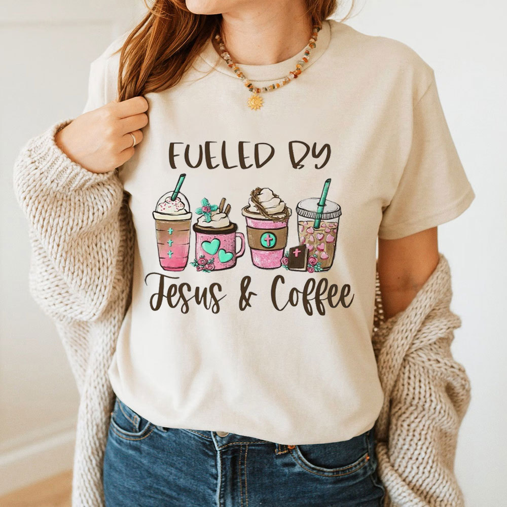 Fueled By Jesus And Coffee Christian T-Shirt