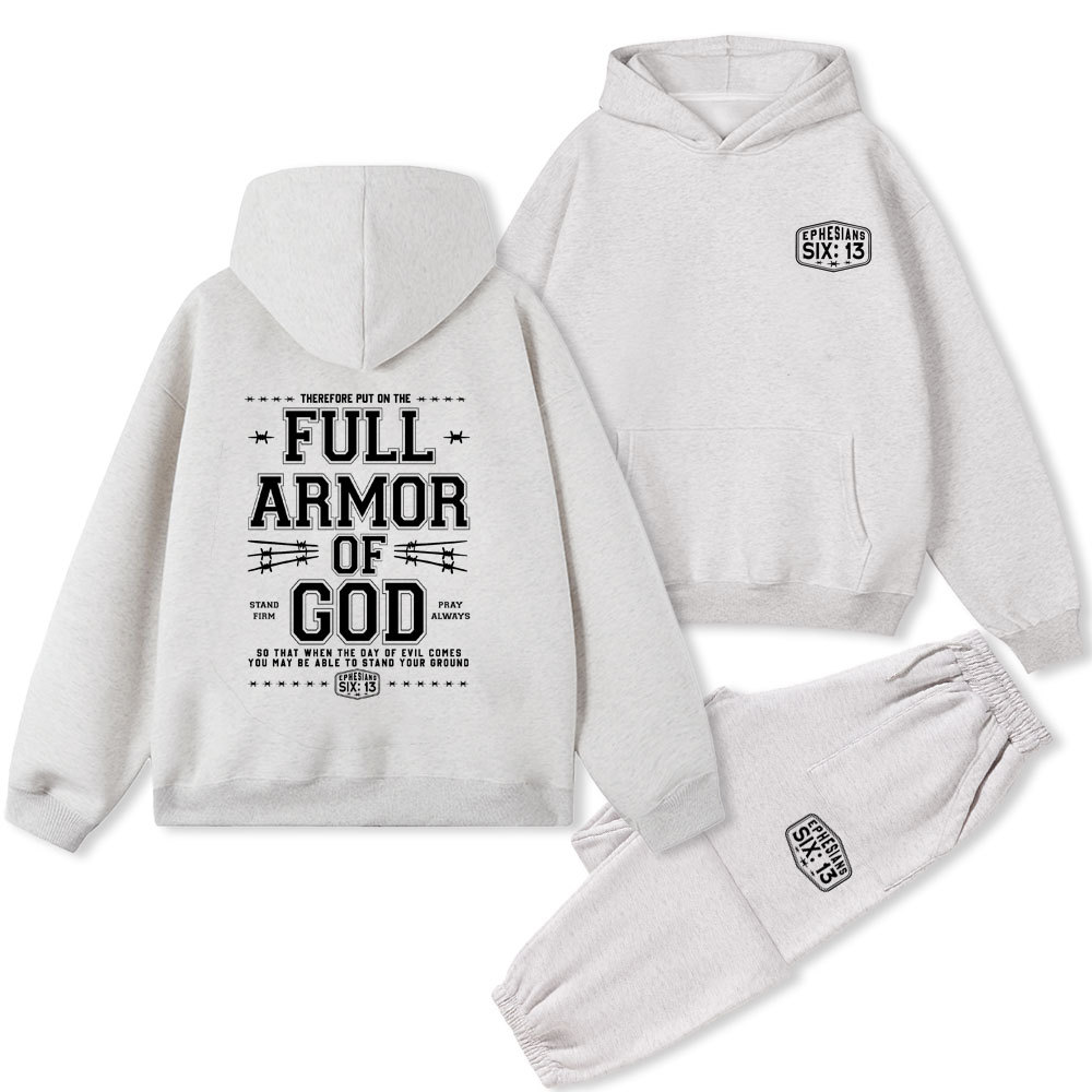 Full Armor Of God Christian Fleece Hoodie Set