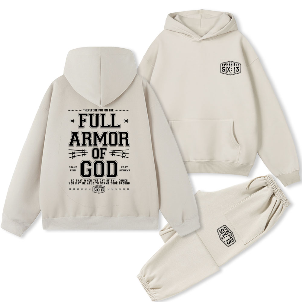 Full Armor Of God Christian Fleece Hoodie Set