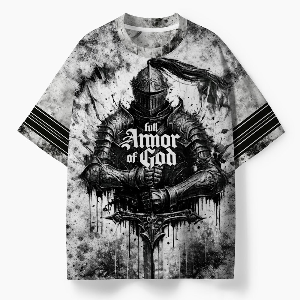 Full Armor Of God Oversized All-Over Print Christian T-Shirt