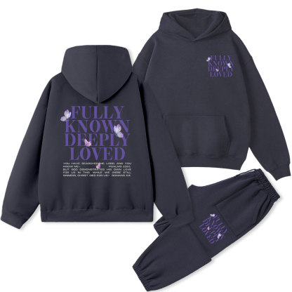 Fully Known Deeply Loved christian Fleece Hoodie Set