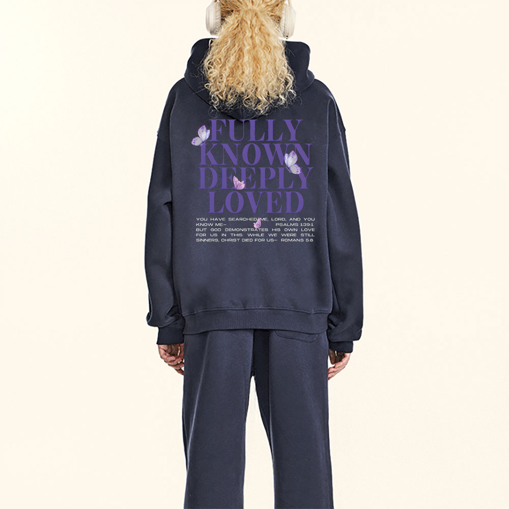 Fully Known Deeply Loved christian Fleece Hoodie Set