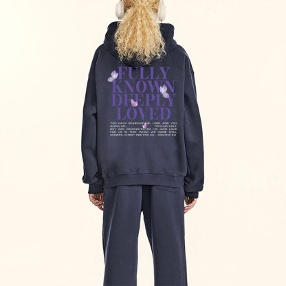 Fully Known Deeply Loved christian Fleece Hoodie Set