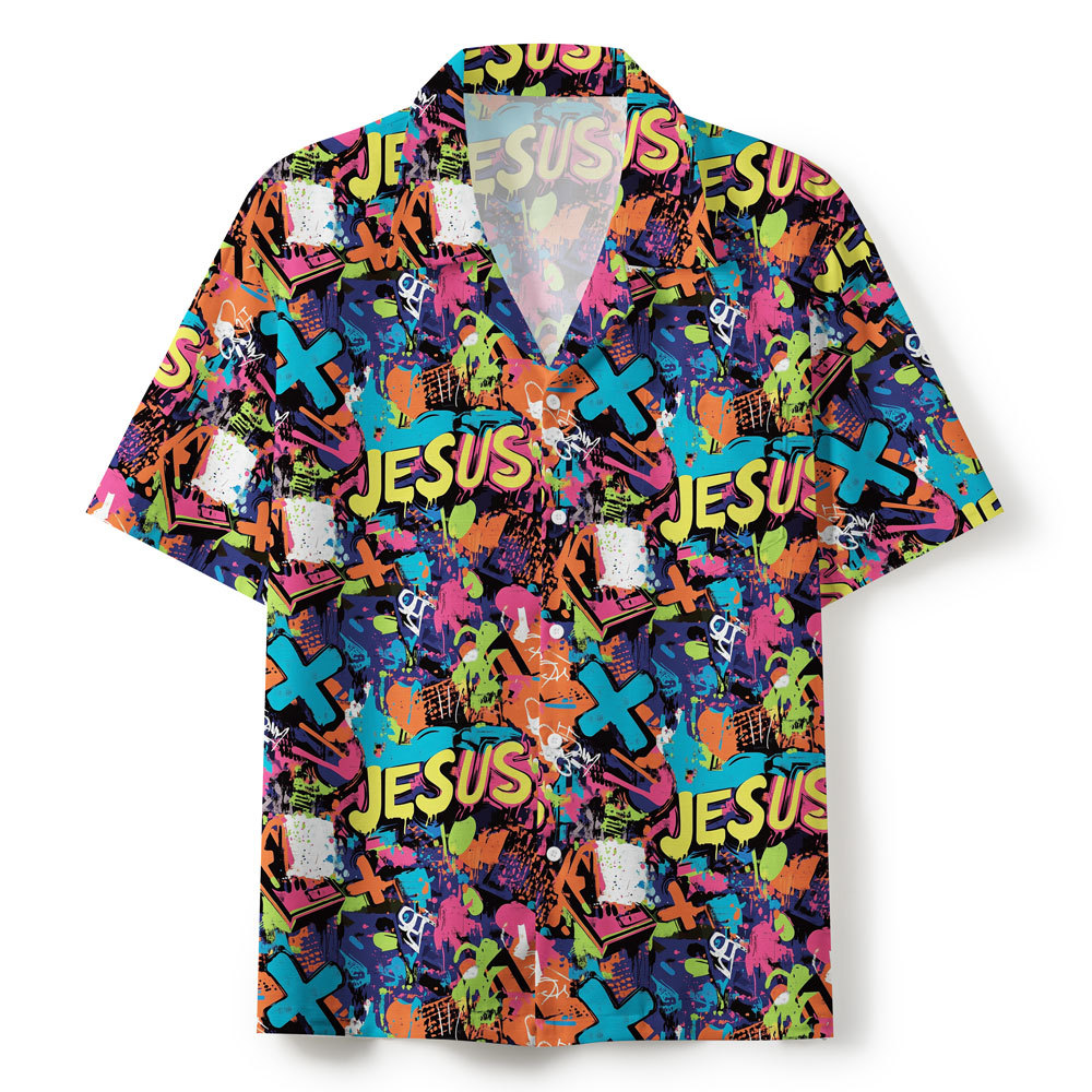 Frist Of All I'm God Pieces Christian Hawaiian Shirt Sale - GuidingCross