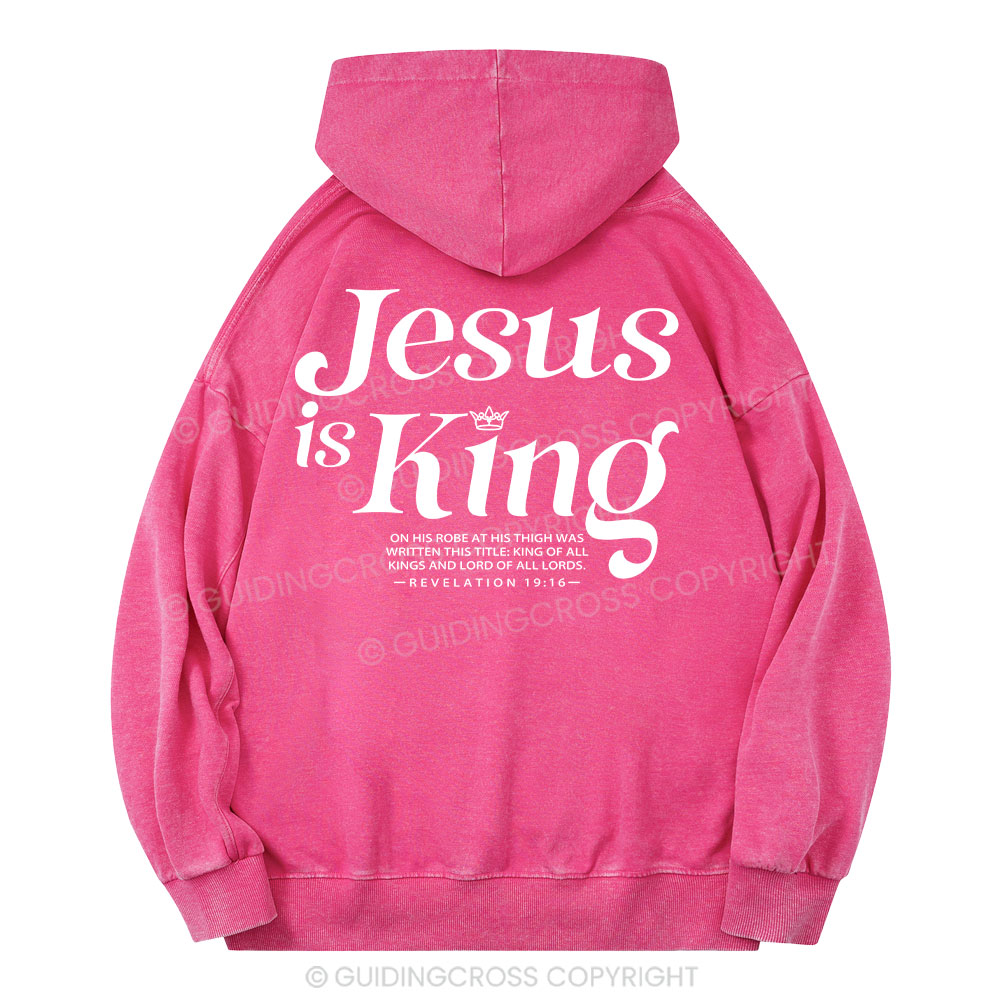 Jesus Is King Christian Washed Hoodie 