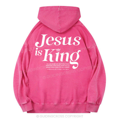 Jesus Is King Christian Washed Hoodie 