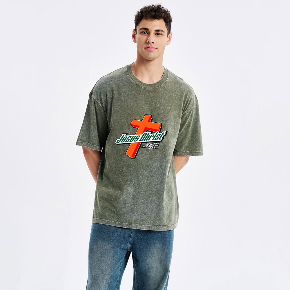 Jesus Christ Cross Christian Washed T-Shirt Sale - GuidingCross