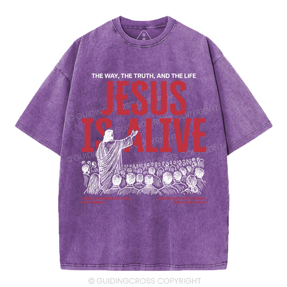 Jesus Is Alive Christian Washed T-Shirt