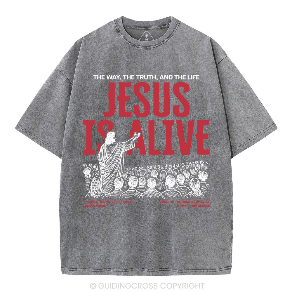 Jesus Is Alive Christian Washed T-Shirt