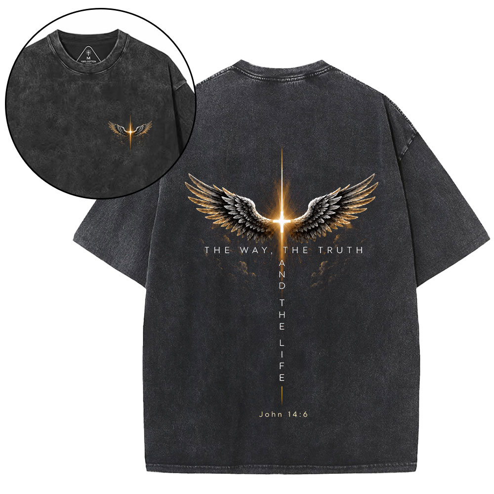 The Way The Truth The Life Christian Washed T-Shirt