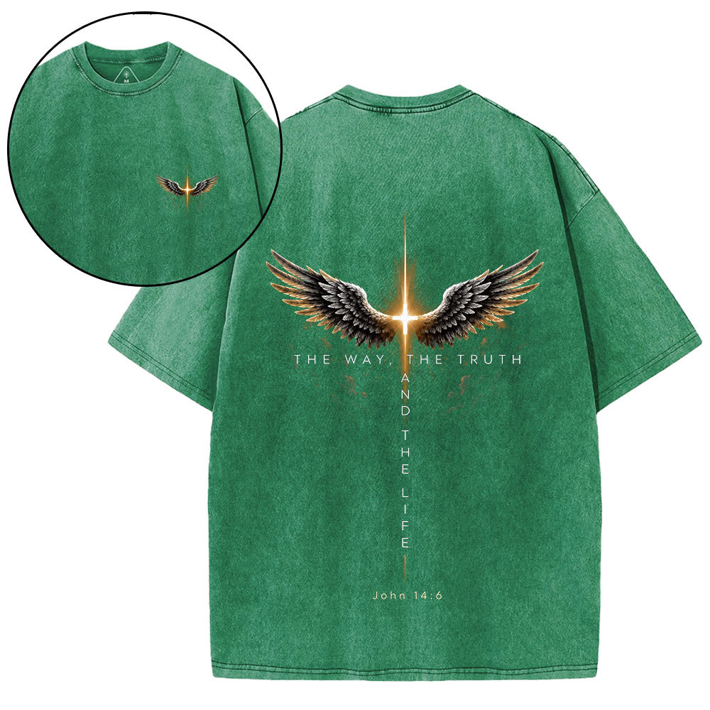 The Way The Truth The Life Christian Washed T-Shirt