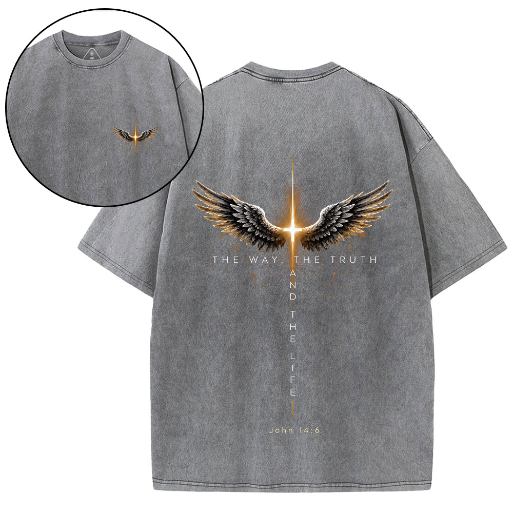 The Way The Truth The Life Christian Washed T-Shirt