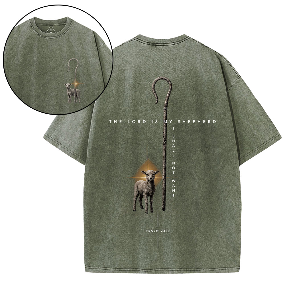 The Lord Is My Shepherd Christian Washed T-Shirt