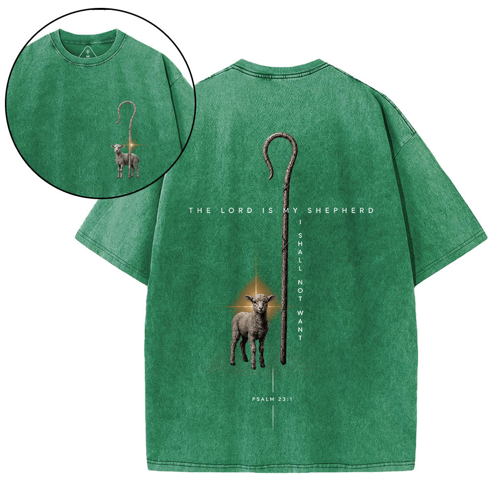 The Lord Is My Shepherd Christian Washed T-Shirt