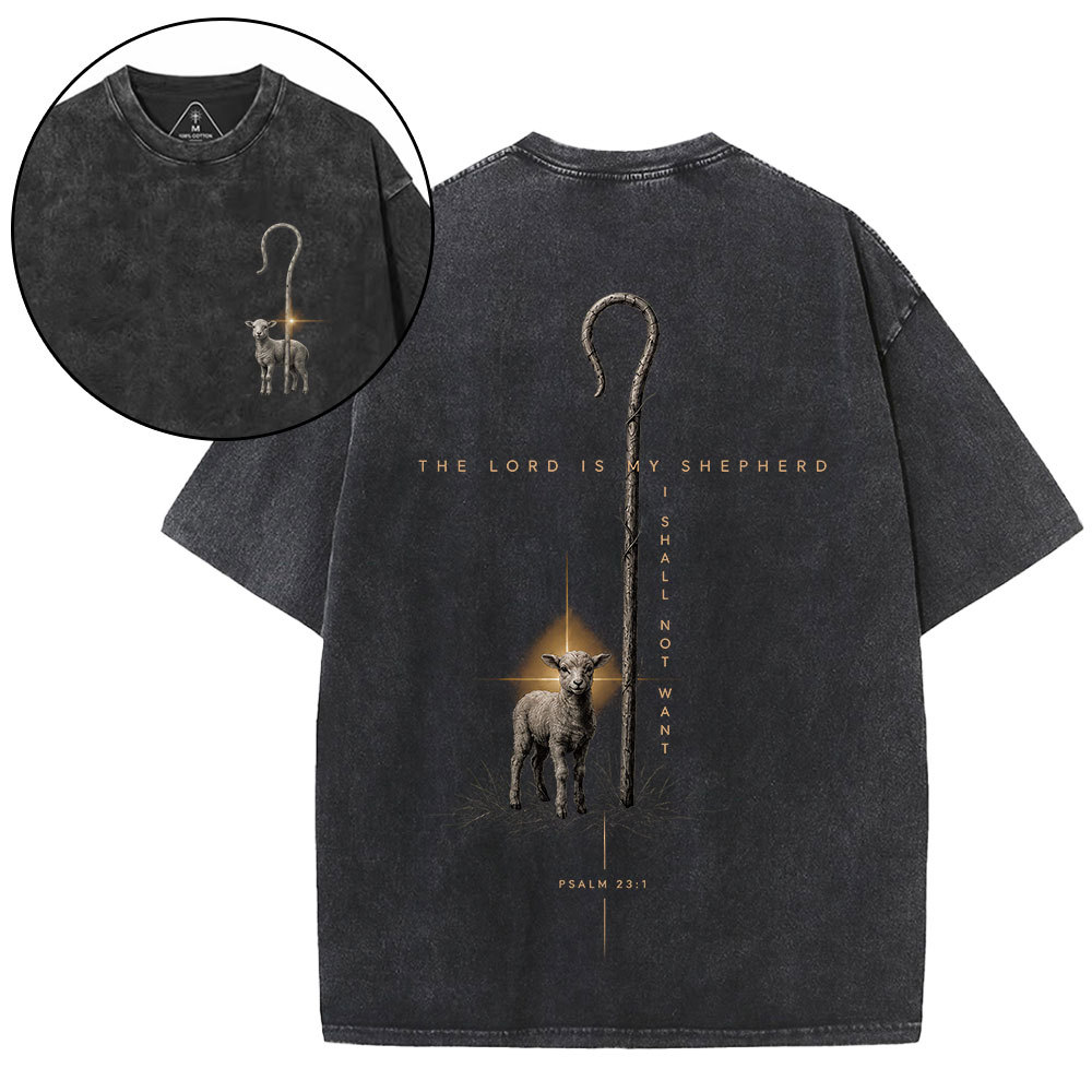 The Lord Is My Shepherd Christian Washed T-Shirt