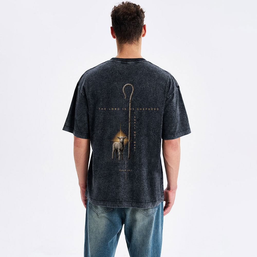 The Lord Is My Shepherd Christian Washed T-Shirt