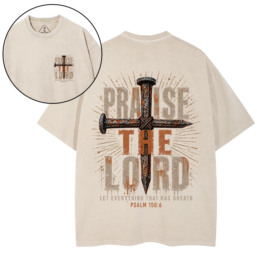 Praise The Lord Christian Washed T-Shirt