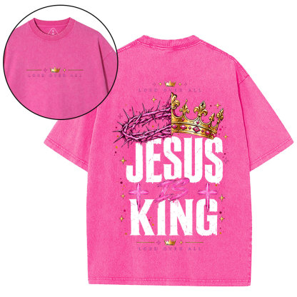 Jesus Is King Christian Washed T-Shirt