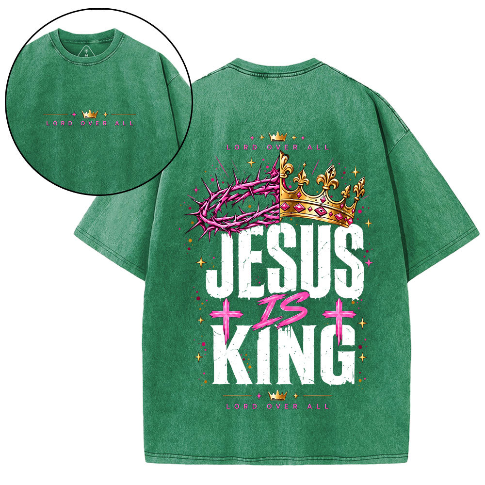 Jesus Is King Christian Washed T-Shirt