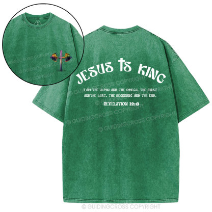 Jesus Is King Christian Washed T-Shirt