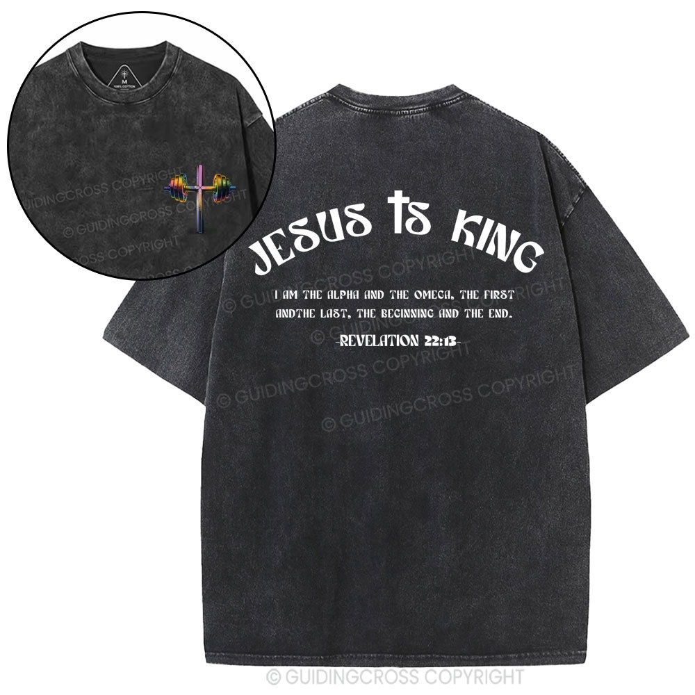 Jesus Is King Christian Washed T-Shirt Sale - GuidingCross