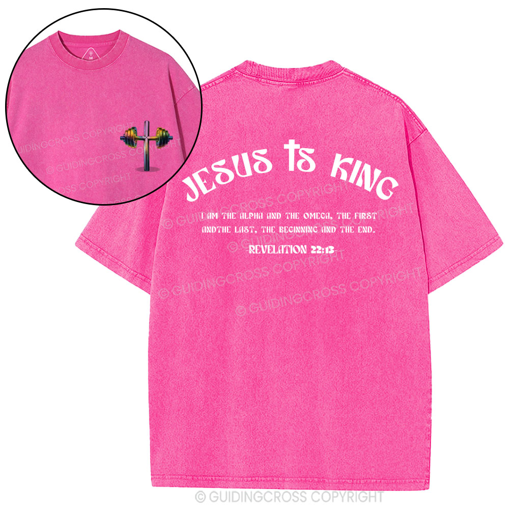 Jesus Is King Christian Washed T-Shirt
