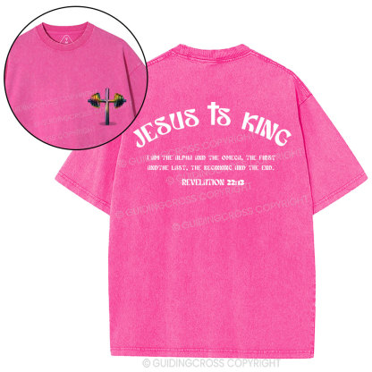 Jesus Is King Christian Washed T-Shirt