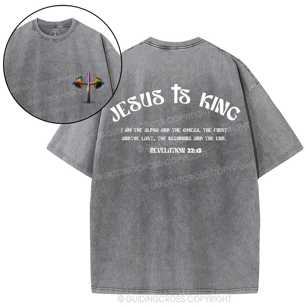Jesus Is King Christian Washed T-Shirt
