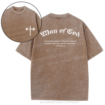 Man of God Christian Washed T-Shirt