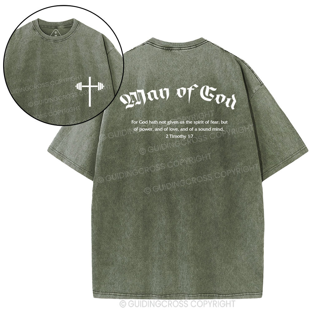Man of God Christian Washed T-Shirt