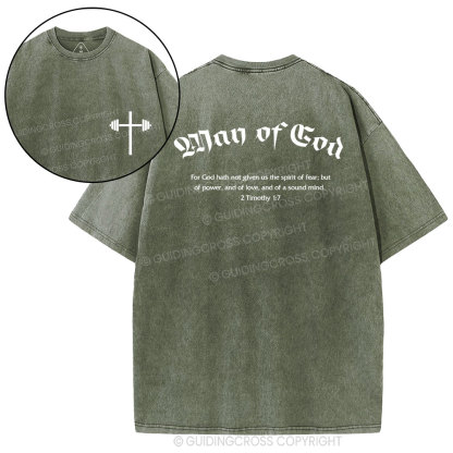 Man of God Christian Washed T-Shirt
