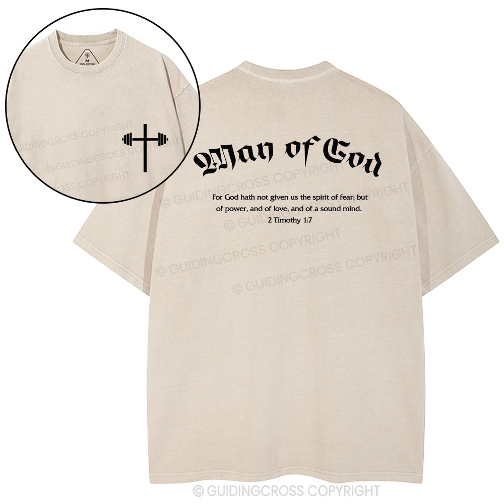 Man of God Christian Washed T-Shirt
