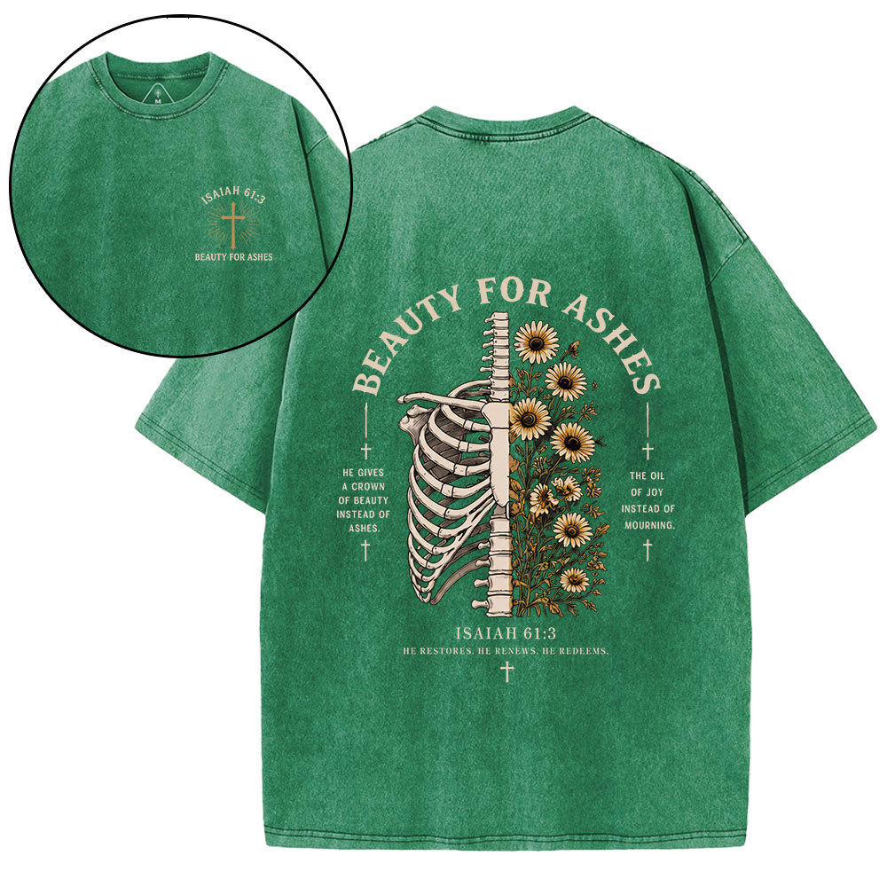 Beauty For Ashes Christian Washed T-Shirt