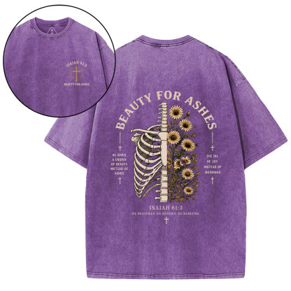 Beauty For Ashes Christian Washed T-Shirt