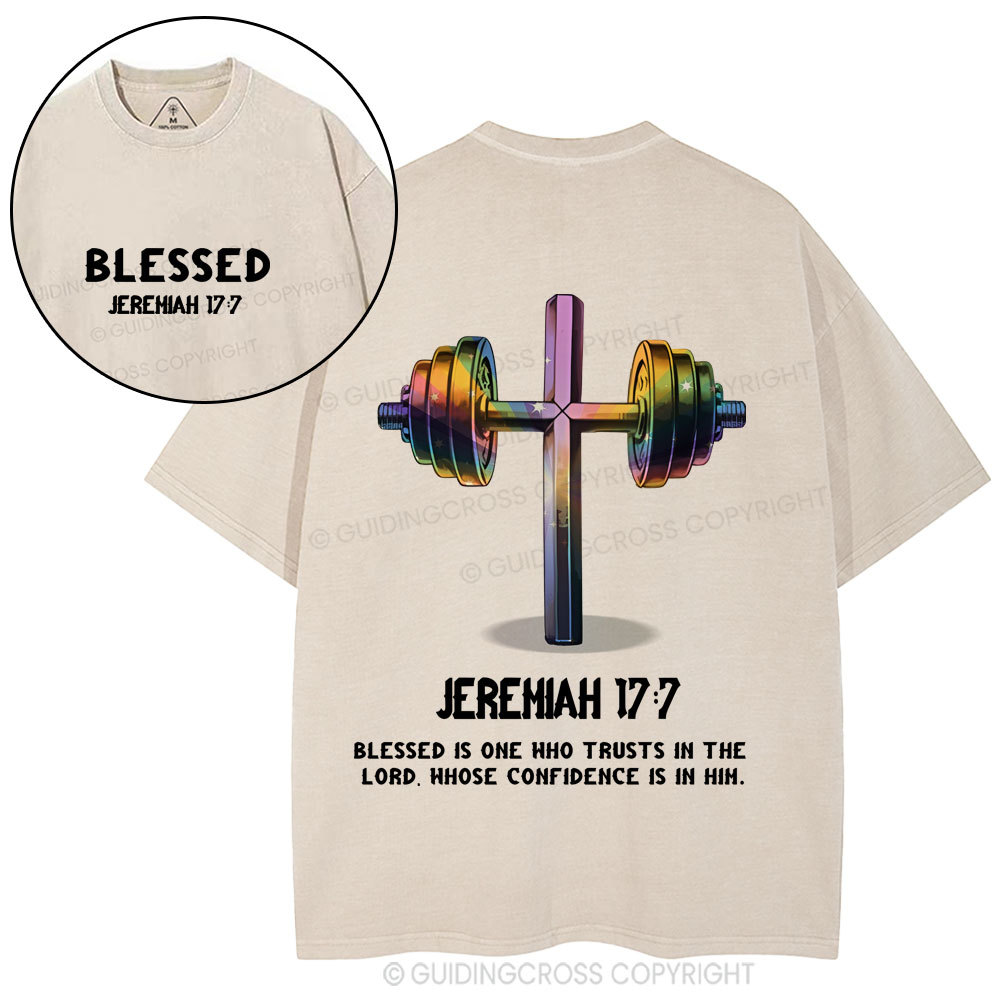 Blessed Is One Who Trusts In The Lord Christian Washed T-Shirt
