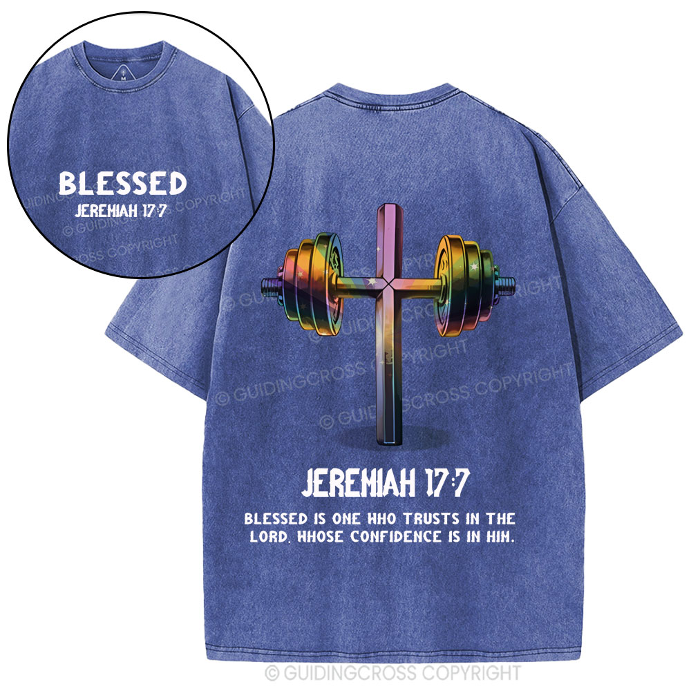 Blessed Is One Who Trusts In The Lord Christian Washed T-Shirt