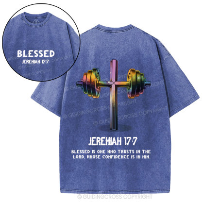 Blessed Is One Who Trusts In The Lord Christian Washed T-Shirt
