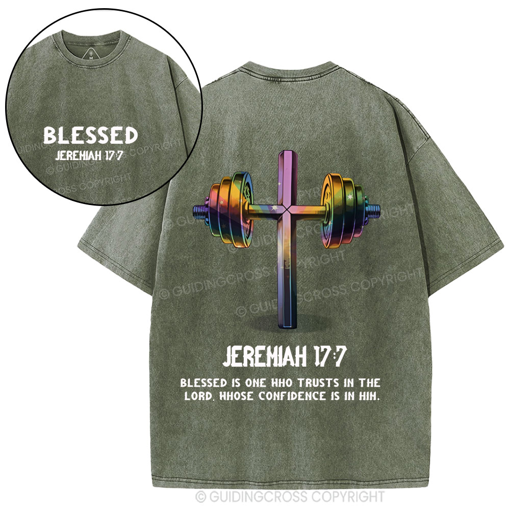 Blessed Is One Who Trusts In The Lord Christian Washed T-Shirt