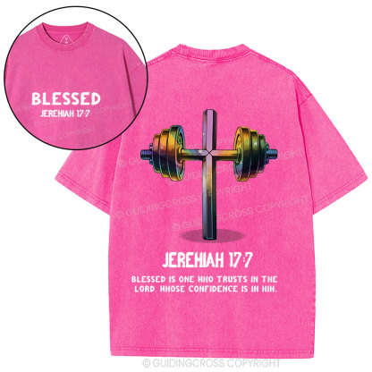 Blessed Is One Who Trusts In The Lord Christian Washed T-Shirt