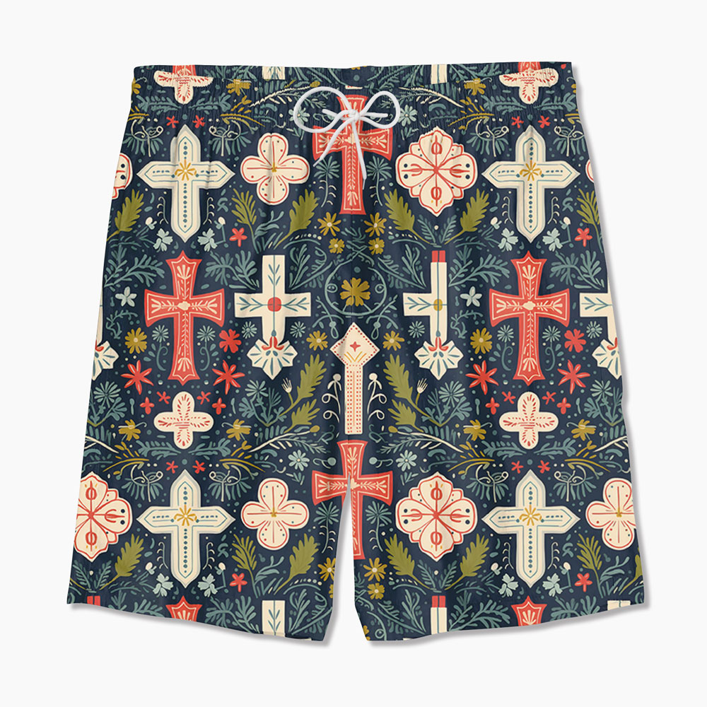 Boho Floral Cross Christian Hawaiian Shirt