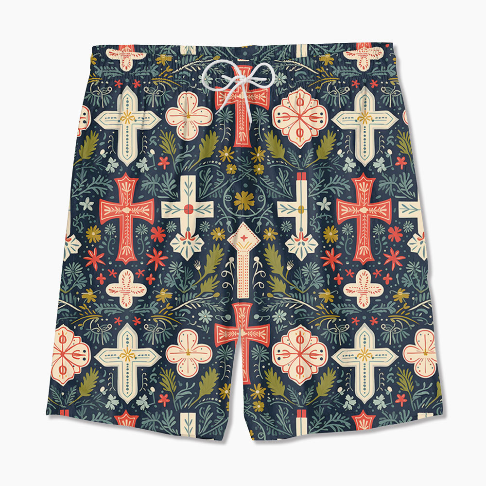 Boho Floral Cross Christian Hawaiian Shirt