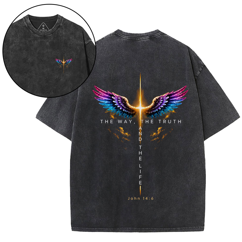 The Way The Truth The Life Christian Washed T-Shirt