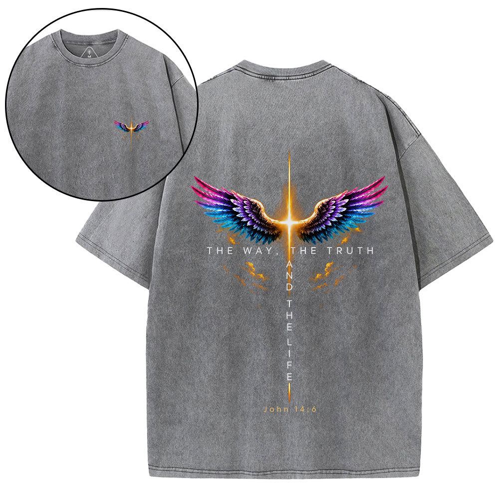 The Way The Truth The Life Christian Washed T-Shirt