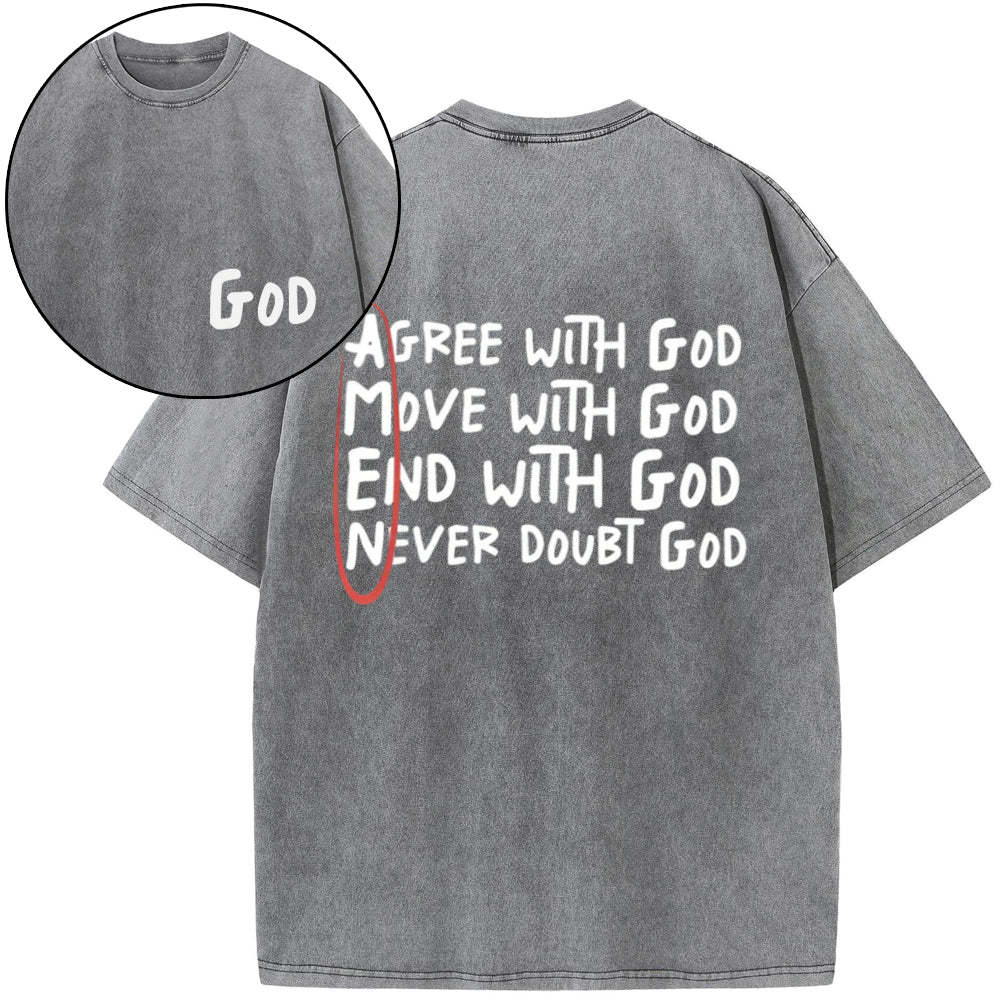 Amen Agree With God Christian Washed T-Shirt