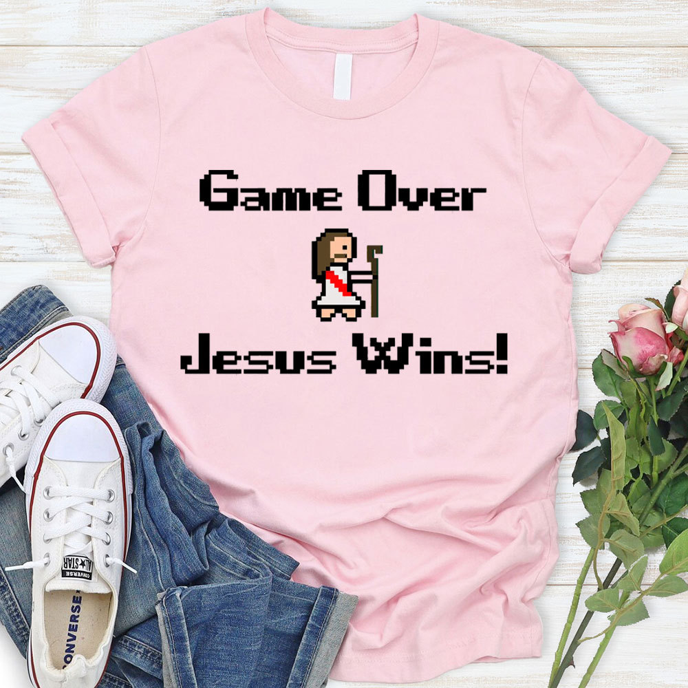 Game Over Jesus Wins Christian T-Shirt