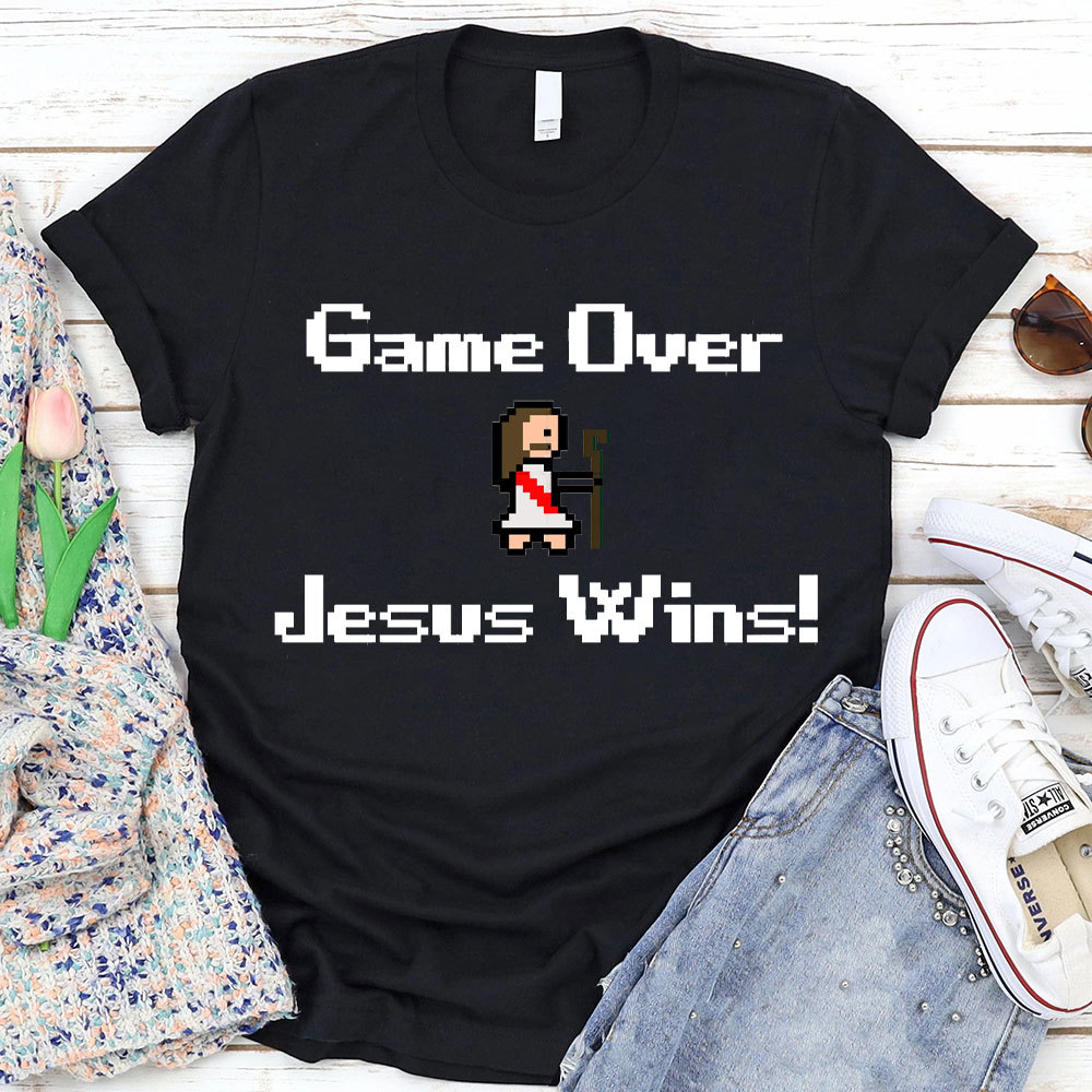 Game Over Jesus Wins Christian T-Shirt
