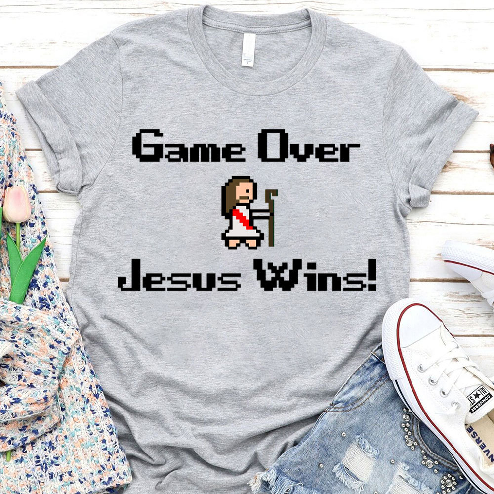 Game Over Jesus Wins Christian T-Shirt