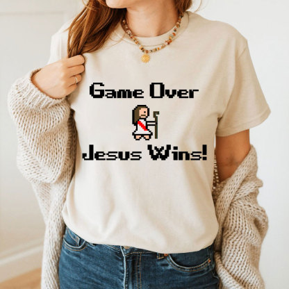 Game Over Jesus Wins Christian T-Shirt
