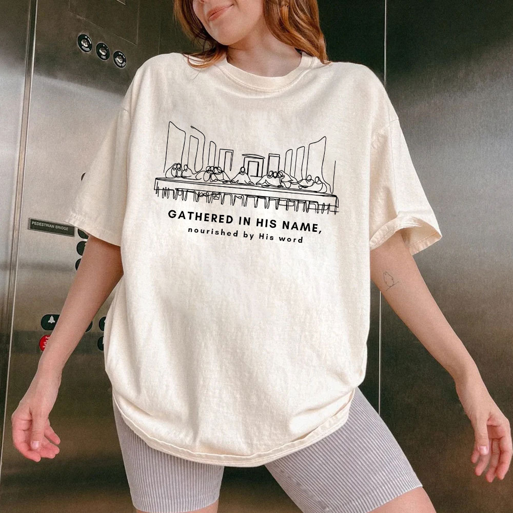 Gathered In The Name Christian Washed T-Shirt